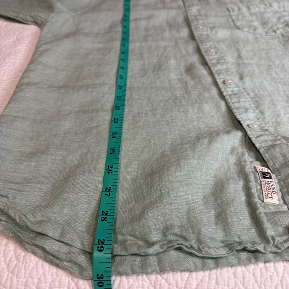 J. Crew Mint Green Casual Button Down Shirt 100% linen size XL Business Casual - Picture 9 of 12